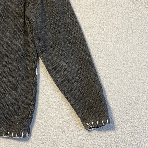 Vintage Ugly Christmas Sweater Grey Knit Ramie Cotton Blend Size Small Crew Neck - Picture 13 of 15